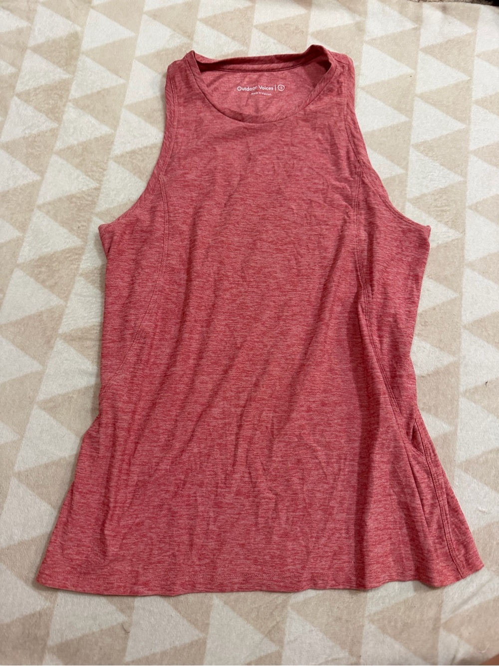 Outdoor voices pink high neck super soft tank top